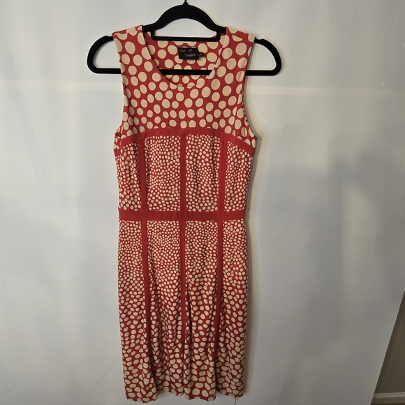 Just...Taylor Dresses & Skirts - Just TAYLOR Women's Sz 6 sleeveless RED polka dot midi dress  with detail panels